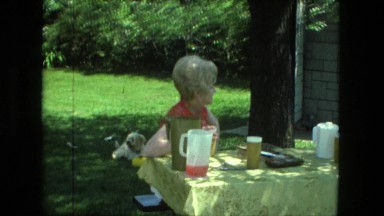 1974: women outdoor picnic table sunshine summer fun FORT WAYNE, INDIANA