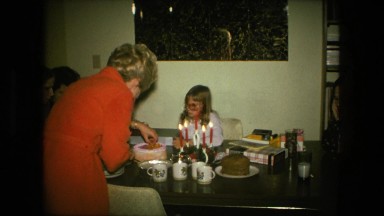 1974: an indoor family party is seen FORT WAYNE, INDIANA