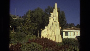 1978: white stone monument climbing statue memorial shining in sunshine FRANCE