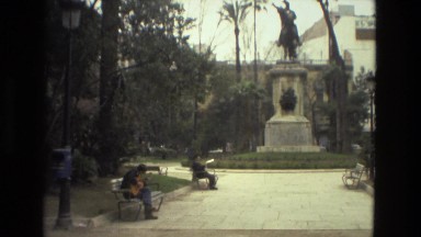 1978: park scene is seen with beautiful flowers and grass area FRANCE