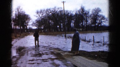 1960: Flooding on Road in Wauconda, Illinois