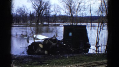 1960: flood damage water high levels house underwater WAUCONDA, ILLINOIS