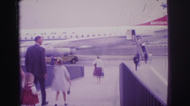 1967: family goes to the plain at the airport BRAZIL