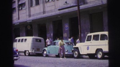 1967: street with old cars and beautiful people BRAZIL