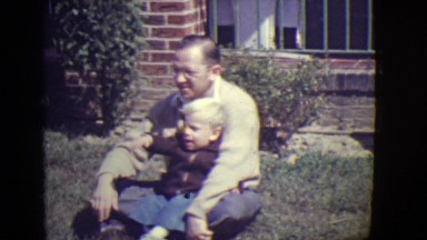 1946: Father Playing With Children in Detroit, Michigan