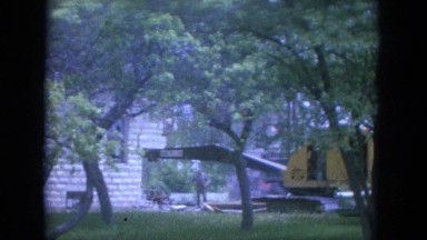 1965: construction area beside mud WAUPACA, WISCONSIN