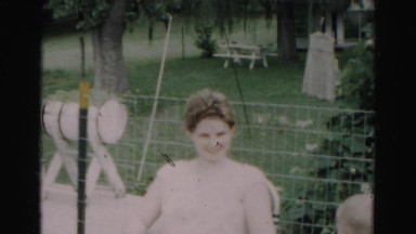 1962: teenage girl enjoying summer sunshine with grandma family HAGERSTOWN