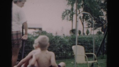 1962: adorable white blonde kids pulled around on red wagon rider HAGERSTOWN