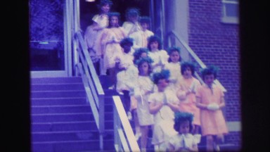 1972: children are seen having fun in garden area LYNBROOK, NEW YORK