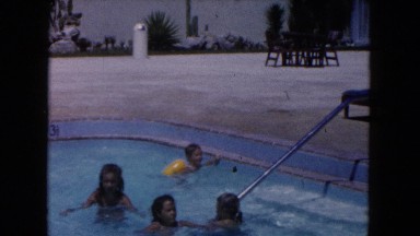 1960: kids swimming hotel pool vacation FLORIDA