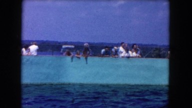 1960: tourists watching dolphins FLORIDA