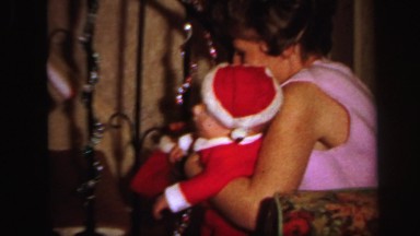 1972: baby in the christmas outfit LYNBROOK, NEW YORK