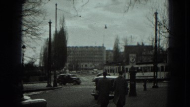 1951: People Walking Down Busy Street in Austrian Town