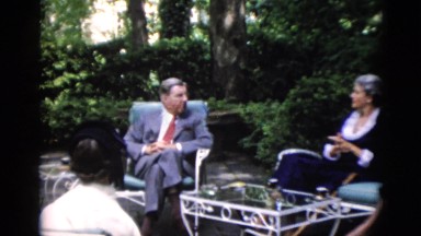 1952: elderly people talking and having good time on a social meeting CAMDEN