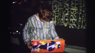1974: christmas scene mother cheered indoor party presents
