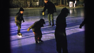 1964: kids are learning ice skating CAMDEN, NEW JERSEY