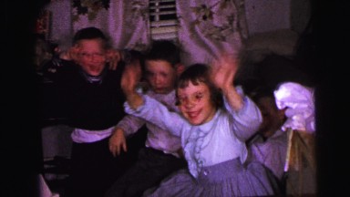 1964: five beautiful kids dancing while sitting in the couch CAMDEN, NEW JERSEY