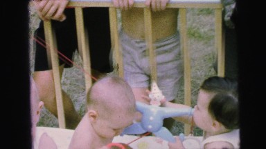 1964: toddlers in cage many trap looking kids CAMDEN, NEW JERSEY