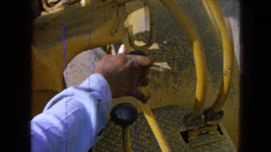 1965: a man using his hand to operate gears on a large vehicle MEXICO