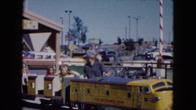 1961: kids riding a miniature train MICHIGAN