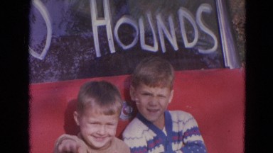 1963: kid play aside car writing waving enjoyment LINCOLN, NEBRASKA