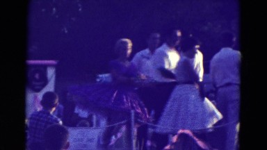 1965: crowd watching couples dancing at outdoor festival DILLER, NEBRASKA
