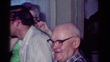 1954: family indoor partying talking old people OHIO