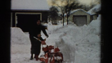 1954: father and son clearing snow OHIO