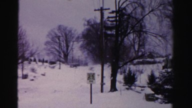 1956: neighborhood homes covered in snow NEW YORK