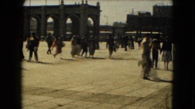 1962: people walking on an immense and beautiful square downtown MEXICO