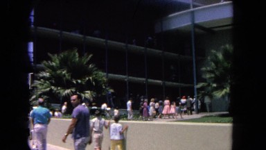 1962: Large Groups of People Walk Into a College Building in San Pedro, California