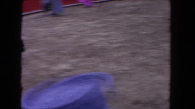 1962: a bull charging and attacking a bull fighter in a stadium SAN PEDRO