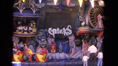 1962: exterior amenities of a "house of terror 'in an amusement park SAN PEDRO