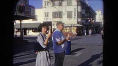 1962: street market view walking busy people SAN PEDRO, CALIFORNIA