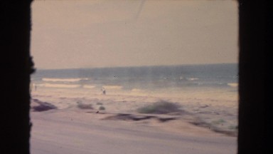 1962: driving on the beach. SAN PEDRO, CALIFORNIA