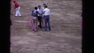1962: bull man meeting people hurt injured SAN PEDRO, CALIFORNIA