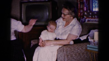 1959: Grandmother Sitting With Her Grandson Smiling At Him Hagerstown, Maryland
