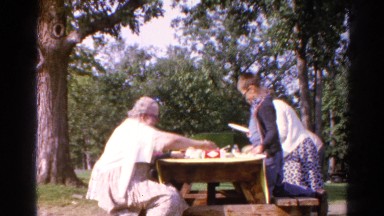 1962: family eating picnic lunch CATSKILL, NEW YORK
