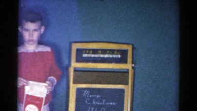 1962: Christmas Scene Mother Cheered Indoor Party Presents Many Catskill