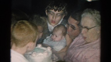 1962: a family is celebrating grandma's birthday. CATSKILL, NEW YORK
