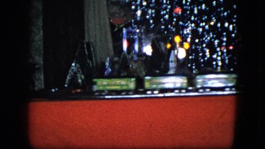 1951: an elaborate christmas display includes a rotating tree