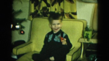 1951: posing cute child chair sitting smile CLEVELAND, OHIO