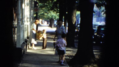 1951: Mothers and Children Walk Hand-in-Hand in Cleveland, Ohio