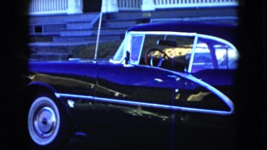 1951: vintage shiny black car is shown CLEVELAND, OHIO