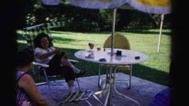 1957: people on the patio CATSKILL, NEW YORK