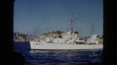 1962: panoramic view of a large fishing vessel in winter on the open sea MEXICO