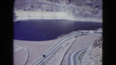 1959: aerial view large dam surrounding area. ARIZONA