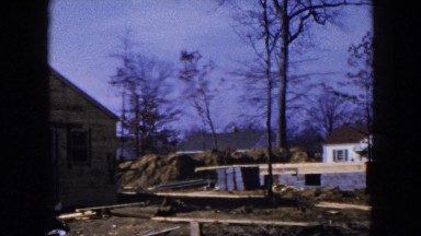 1954: panoramic view of new construction houses neighborhood