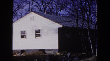 1954: house shaded trees people picnic outdoor HICKSVILLE, NEW YORK