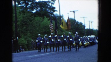1954: people around people on the street people in uniform people with trumps